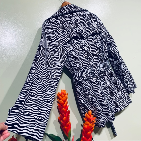 Mod Modele Zebra  Belted DBL  Breasted  Jacket - Picture 7 of 8